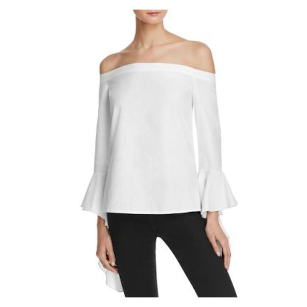 NWT MLM LABEL Womens White Bell Sleeve Off Shoulder Top XS